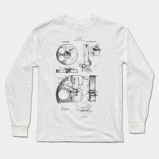 Movie Film Reel Patent Blueprint Apparel 1915 Long Sleeve T-Shirt